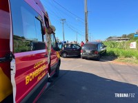 Colisão entre dois veículos na marginal da BR-277 deixa duas pessoas feridas em Foz do Iguaçu