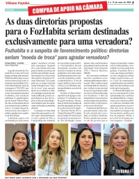 As duas diretorias propostas para o FozHabita seriam destinadas exclusivamente para uma vereadora?