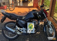 Motocicleta é apreendida pela PM em Itaipulândia após condutor mudar repentinamente de direção