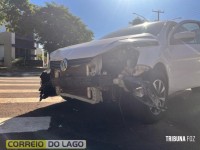 SAMU atende vítima de acidente em frente à Câmara de Vereadores de Santa Helena