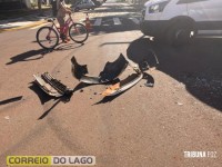 SAMU atende vítima de acidente em frente à Câmara de Vereadores de Santa Helena