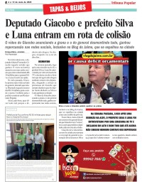 Deputado Giacobo e prefeito Silva e Luna entram em rota de colisão