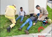 Motociclista e passageiro ficam feridos em acidente no Bairro Morumbi