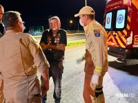 Motociclista sofre acidente na BR-277, mas escapa com ferimentos leves