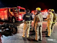 Motociclista sofre acidente na BR-277, mas escapa com ferimentos leves