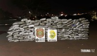BPFRON e PF apreendem 159,2 Kg de maconha tipo capulho em Foz do Iguaçu