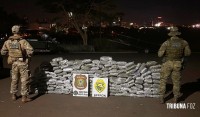 BPFRON e PF apreendem 159,2 Kg de maconha tipo capulho em Foz do Iguaçu