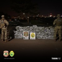 BPFRON e PF apreendem 159,2 Kg de maconha tipo capulho em Foz do Iguaçu