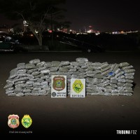 BPFRON e PF apreendem 159,2 Kg de maconha tipo capulho em Foz do Iguaçu