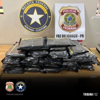 Policia Federal e Receita Federal realizam apreensões de drogas e mercadorias contrabandeadas em Foz do Iguaçu