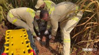 Homem é encontrado agredido e algemado no desvio área rural entre Foz do Iguaçu e Santa Terezinha de Itaipu