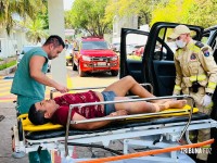 Homem ferido  após acidente de trânsito no Paraguai é trazido as pressas para o Hospital Municipal de Foz do Iguaçu 