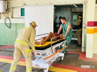 Homem ferido  após acidente de trânsito no Paraguai é trazido as pressas para o Hospital Municipal de Foz do Iguaçu 