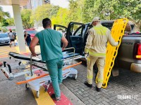Homem ferido  após acidente de trânsito no Paraguai é trazido as pressas para o Hospital Municipal de Foz do Iguaçu 