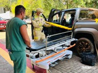 Homem ferido  após acidente de trânsito no Paraguai é trazido as pressas para o Hospital Municipal de Foz do Iguaçu 