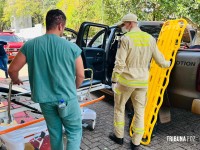 Homem ferido  após acidente de trânsito no Paraguai é trazido as pressas para o Hospital Municipal de Foz do Iguaçu 