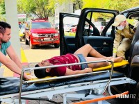 Homem ferido  após acidente de trânsito no Paraguai é trazido as pressas para o Hospital Municipal de Foz do Iguaçu 