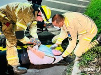 Acidente no trevo da Icavel mobiliza equipes de resgate do Corpo de Bombeiros de Foz do Iguaçu