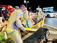 Acidente no trevo da Icavel mobiliza equipes de resgate do Corpo de Bombeiros de Foz do Iguaçu