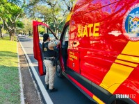 Motociclista fica ferido após colisão na Av. Paraná em Foz do Iguaçu 