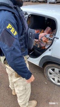 PRF apreende 119 Kg de maconha e revolver 38 na BR-277