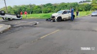 Colisão seguido de capotamento na Vila Yolanda