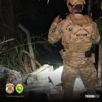 PF e PMPR apreendem 769 Kg de maconha abandonados na mata ciliar do Rio Paraná no Bairro Porto Belo