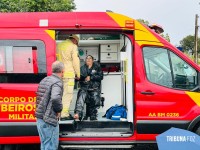 Faixa de sinalização escorregadia causa queda de moto no Bairro Santa Rita 