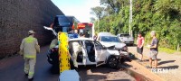 Colisão frontal na Av. das Cataratas mobiliza o Corpo de Bombeiros