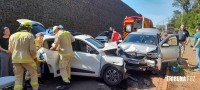 Colisão frontal na Av. das Cataratas mobiliza o Corpo de Bombeiros