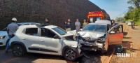 Colisão frontal na Av. das Cataratas mobiliza o Corpo de Bombeiros