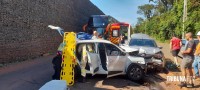 Colisão frontal na Av. das Cataratas mobiliza o Corpo de Bombeiros