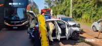 Colisão frontal na Av. das Cataratas mobiliza o Corpo de Bombeiros