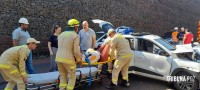 Colisão frontal na Av. das Cataratas mobiliza o Corpo de Bombeiros