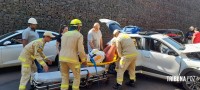 Colisão frontal na Av. das Cataratas mobiliza o Corpo de Bombeiros