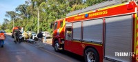 Colisão frontal na Av. das Cataratas mobiliza o Corpo de Bombeiros