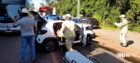 Colisão frontal na Av. das Cataratas mobiliza o Corpo de Bombeiros