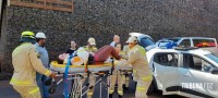 Colisão frontal na Av. das Cataratas mobiliza o Corpo de Bombeiros