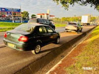 Acidente com múltiplos veículos deixa motociclista ferido na BR-277 