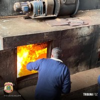 Delegacia da Policia Federal de Foz do Iguaçu incinera mais de 10 toneladas de drogas