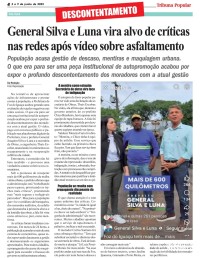 General Silva e Luna vira alvo de críticas nas redes após vídeo sobre asfaltamento