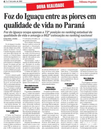 Foz do Iguaçu entre as piores em qualidade de vida no Paraná