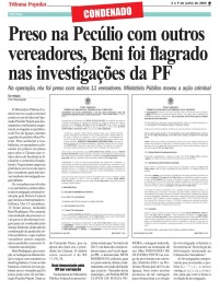 Vereador Beni é condenado a 5 anos e 3 meses de prisão pelo Tribunal Federal
