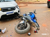 Colisão entre moto e carro deixa motociclista ferido no Jardim Santa Rita