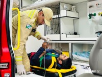 Colisão entre moto e carro deixa motociclista ferido no Jardim Santa Rita