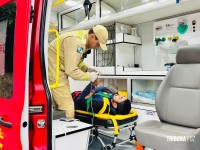 Colisão entre moto e carro deixa motociclista ferido no Jardim Santa Rita