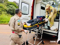 Colisão entre moto e carro deixa motociclista ferido no Jardim Santa Rita