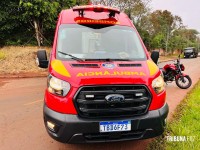 Colisão entre moto e carro deixa motociclista ferido no Jardim Santa Rita