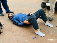 Colisão entre moto e carro deixa motociclista ferido no Jardim Santa Rita