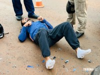 Colisão entre moto e carro deixa motociclista ferido no Jardim Santa Rita